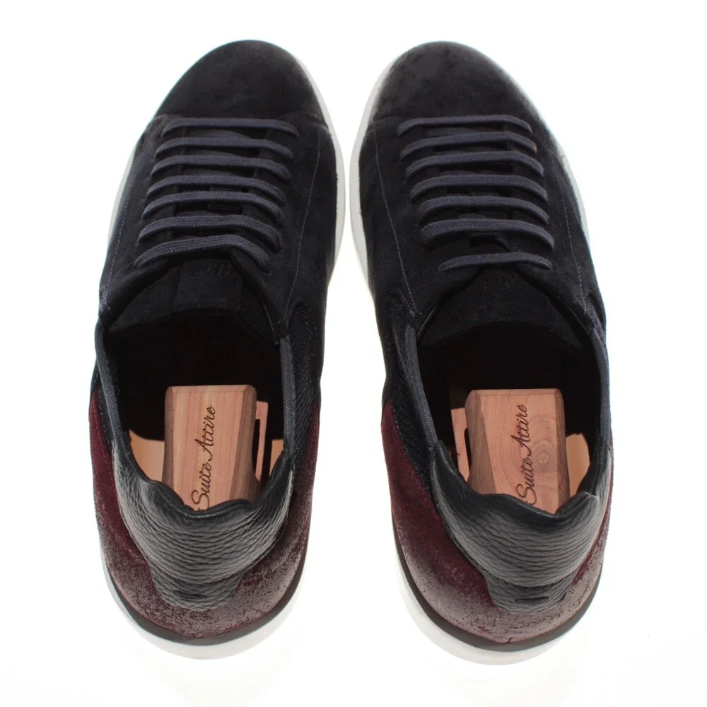 RFR Fabiano Ricci NWB Lace Up Sneakers Size 42.5 (US 9.5) in Navy Blue Suede